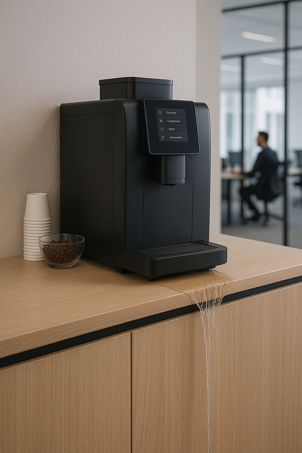 Water leakage coffee machine